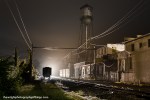 The old Musselman  plant stands tall trackside in Inwood, WV on the former Cumberland Valley Railroad as the night switcher crew of the W&W returns from Winchester to Corning&nbsp;Yard.