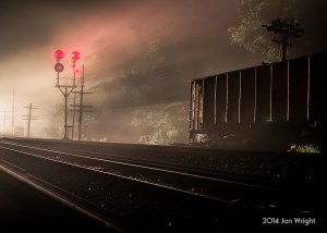 FOGGY VISIONS: The headlights of 213 illuminate the dense fog at Shenandoah Junction, WV