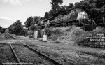 The former Western Maryland Railway Lurgan Sub at Altenwald, PA. The former ruling eastbound track sits dormant in the foreground as CSX Q016 passes on the westbound high line now used as the&nbsp;main.